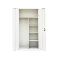 Armoire de rangement en acier moderne à 2 portes verrouillables, armoire métallique pour l'école, le bureau, la chambre, l'hôtel ou la salle de sport