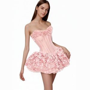 Abito da festa estivo da donna, mini, in <span class=keywords><strong>cotone</strong></span> 100%, tinta unita, senza maniche, scollo a V, vita impero, lavabile, sexy ed elegante - Product Image 1