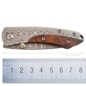 บริการ OEM ODM คุณภาพดีเยี่ยมด้ามไม้มีดพับเหล็กดามัสกัส 175 สําหรับการล่าสัตว์ - Product Image 2