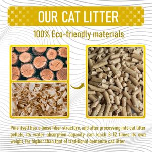 Arena para Gatos de Madera de Pino de Alta Absorbencia con Control Natural del Olor y Propiedades Ecológicas para el Cuidado de Mascotas - Product Image 3