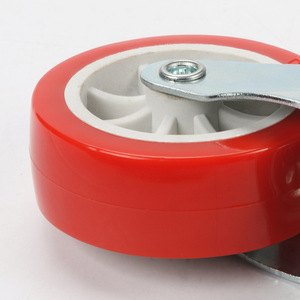 Swivel <b>Caster</b> 3 Inch Polyurethane <b>Wheel</b> Steel Threaded Stem Industrial Furniture Use Durable Plain Bearing - Product Image 3