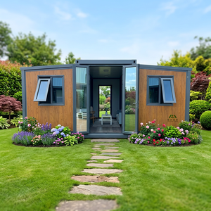 Vente en gros <span class=keywords><strong>de</strong></span> 40 pieds <span class=keywords><strong>de</strong></span> maison à bas <span class=keywords><strong>prix</strong></span> minuscule villa préfabriquée en acier pliable appartement boutique bureau hôtels parcs écoles conteneur extensible - Product Image 1