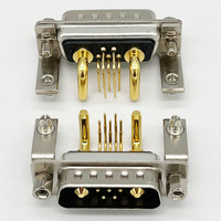 Conector D-Sub de Combinación de Alimentación y Señal 7W2, Enchufe/Toma de Corriente de Ángulo Recto con Pines para Soldar, 10A 20A 30A 40A