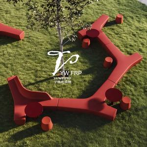 Banco de ocio de fibra de vidrio en forma de Y duradero Parques al aire libre Escuelas <span class=keywords><strong>Plazas</strong></span> comerciales Bancos de centro comercial de entrada de estilo moderno Sala de estar - Product Image 2