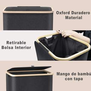 Fold Durable <strong>Plastic</strong> Cloth Shelf Washing Storage Kids Bamboo Bags Bins Collapsible Handles Rattan Round <strong>Laundry</strong> <strong>Basket</strong> Foldable - Product Image 3