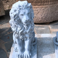 Statue de lion en pierre naturelle sculptée, marbre noir, pierre calcaire bleue, pour extérieur