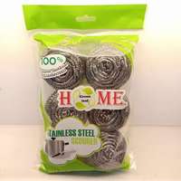 Éponge Spirale en Acier Inoxydable de Qualité 410 (18g*6 Pièces) pour Nettoyage de Cuisine, Tampon à Récurer en Métal pour Lavage