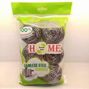 410 Grade 18g * 6pcs Küchen reinigung Edelstahl Schwamm Spiral Scourer Scrub bing Pad Metall Clean Ball zum Waschen - Product Image 2