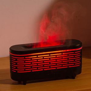 Nuevo Difusor de Aromas Eléctrico Portátil con Luz LED de Llama a Cuadros, Diseño Mini con Aspecto de Madera para Uso Doméstico - Product Image 1