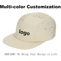 Casquette de course unisexe en nylon gris, respirante, légère, à séchage rapide, non structurée, de haute qualité, à 5 panneaux, visière de camping