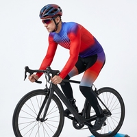 Set Bersepeda Unisex Desain Baru Kustom Celana Sepeda Lengan Panjang Jersey Bersepeda Anti-UV Bernapas Cetak Sublimasi