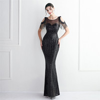 19092 #2022 nouveau Type perles magiques femmes Sexy décolleté en V profond paillettes robes de soirée Sexy longues femmes fête robe de soirée de bal