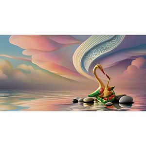 PARIJAT HANDICRAFT Aluminium Paire Kissing Duck Statue Multicolore Peint Vastu Sculpture Décorative pour Maison Bureau Table Bureau - Product Image 3