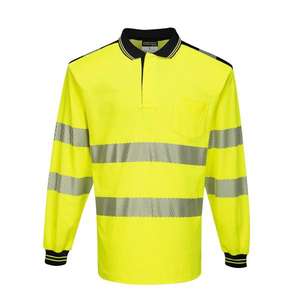 PORTWEST-Polo jaune/noir à manches longues haute visibilité T184YBRXXL PW3-EAN 5036108303618 HI-VIS WORKWEAR - Product Image 1