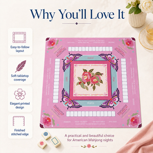 Tappetino Antiscivolo in Pelle per Tavolo da Mahjong Americano, Copertura Personalizzata Stampata per Superficie di Gioco - Product Image 4