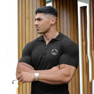 Polo da <span class=keywords><strong>Uomo</strong></span> in Poliestere Neutro, <span class=keywords><strong>Abbigliamento</strong></span> Classico <span class=keywords><strong>Casual</strong></span> Elegante - Product Image 3