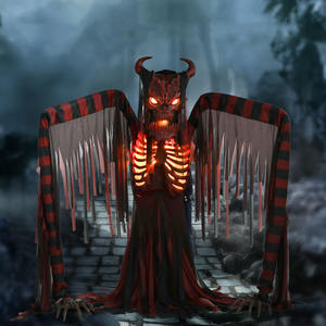 Gran Inducción Eléctrica Underworld Demon Mecánico Columpio Brillante Infierno Adorno De Pie Decoración Animada Animatronics Halloween - Product Image 1