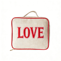 Trousse de Maquillage Personnalisée Imperméable avec Fermeture Éclair, Sacs Cosmétiques en Coton, Étuis de Voyage en Toile avec Passepoil