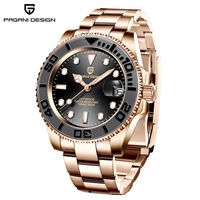 Reloj de Pulsera Mecánico PAGANI DESIGN 1651 de 40 mm, Reloj Automático de Marca de Primera Calidad, Acero Inoxidable, Resistente al Agua 100 m