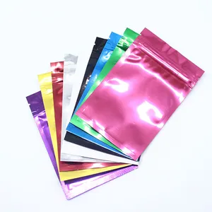 Tùy Chỉnh In UK Nhỏ Vàng/Bạc Reusable Zip Khóa Zippered Frosted Nhựa Gusset Pouch Nhôm Foil Thực Phẩm Túi Với Logo