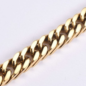 Cadena de Oro para Hombre de Acero Inoxidable, Estilo Cubano, Redonda, Tipo Brazalete - Product Image 6