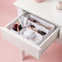 8 pièces de plateaux organisateurs de tiroirs cosmétiques esthétiques, séparateurs modulaires pour le rangement du maquillage, pour coiffeuse, salle de bain et tri de bijoux