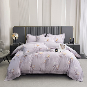 綿植物花柄デジタル印刷ワイドエッジ4個300tc環境にやさしい寝具セット - Product Image 2