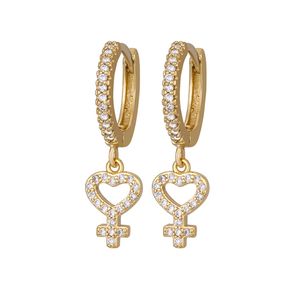 Boucles d'oreilles rondes papillon plaqué or 14K Bijoux à lumière diffuse du soleil Boucles d'oreilles en laiton avec revêtement en or pour femme - Product Image 4