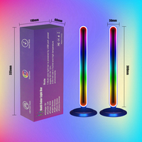 Joystar - Paquete de 2 Barras de Luz LED RGB IC Modernas con Sincronización Musical, Control Remoto, 16 Millones de Colores Cambiantes, Lámpara de Ambiente para Escritorio, Juegos, Dormitorio