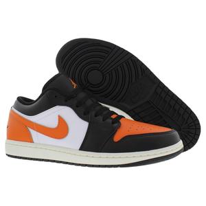 Chaussures Nike Air Jordan 1 Low en cuir pour hommes, style basket-ball, noir Starfish White Sail - Product Image 4