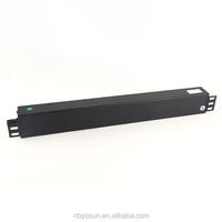 9 Outlet German Type PDU 1U 19 Inch Rack Mount Power Distribution Unit Dengan Indikator Daya Neon untuk Rak Server Profesional