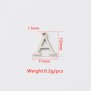 จี้ตัวอักษรภาษาอังกฤษสแตนเลส 26 ชิ้น ตัวอักษร A-Z สำหรับทำจี้ชื่อ สร้อ<span class=keywords><strong>ย</strong></span>คอ DIY อุปกรณ์ทำเครื่องประดับ - Product Image 4