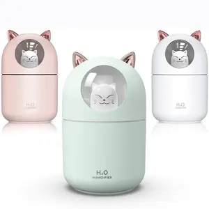 300ML Mist Maker Humificador Ultra Silent Colorful Cool Mini Cute Portable Air Mini Cup Humidifier Pink