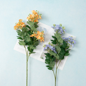 Flores que florecen en la era próspera: Exquisitas flores artificiales de begonia de 3 cabezas de seda - Decoración para bodas y hogar - Product Image 2