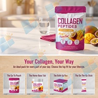 Aangepaste Collageen Peptide Poeder Drinkmix 5g Portie Gehydrolyseerd Collageen Supplement Enkelvoudige Portie Sachet OEM Fabrikant