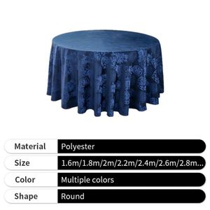 Custom Jacquard <b>Table</b> <b>Cloth</b> Wedding Polyester <b>Round</b> Printed Gray <b>Table</b> Cover for Event - Product Image 2