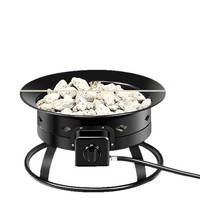 Brasero à gaz avec pierres de lave - Cheminée portable sans fumée pour usage extérieur et intérieur