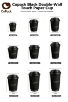 Gobelet en papier à double paroi jetable, revêtement PE, gobelet à café biodégradable, logo personnalisé, gobelet à emporter pour boissons chaudes