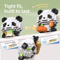 Compatible avec la figurine de dessin animé Panda Rouge National Treasure, boîte mystère, mini-briques de construction, jouet de construction, 14 ans, ABS