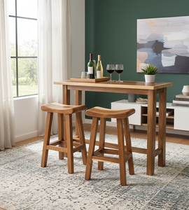 Tabouret de bar en bois de Suar durable avec courbes ergonomiques, grain riche et design réglable pour optimiser les espaces de bar à domicile, de salle à manger et commerciaux - Product Image 5