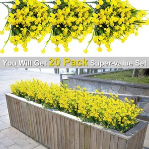 Ramo de Rosas y Gypsophila Artificial, Flores de Plástico Realistas, Plantas Verdes Decorativas para Interiores y Exteriores - Product Image 6
