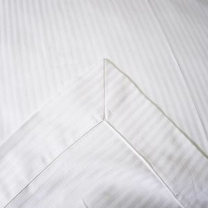 Bộ ga trải giường màu trắng sang trọng, chất lượng khách sạn, sọc 1cm, 100% cotton Ai Cập, 4 món - Product Image 6