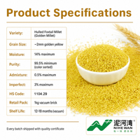 [Siap Label Pribadi] Golden Millet 1kg Kemasan Vakum |   Biji Millet Foxtail Kupas (curah) |   Label Kustom OEM |   Pemasok NIHEWAN