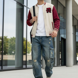 Chaqueta Varsity Moderna con Forro Transpirable para Hombre, Talla Juvenil, Chaqueta Deportiva Varsity Elegante para Hombre en Oferta - Product Image 2