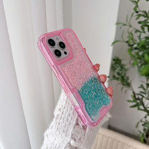 Funda de Teléfono Personalizada OEM con Colores Degradados y Brillantes para iPhone 15 Pro <span class=keywords><strong>Max</strong></span> 16 17 <span class=keywords><strong>Air</strong></span> Xs <span class=keywords><strong>Max</strong></span> 12, Fundas de Teléfono con Purpurina 3 en 1 - Product Image 3