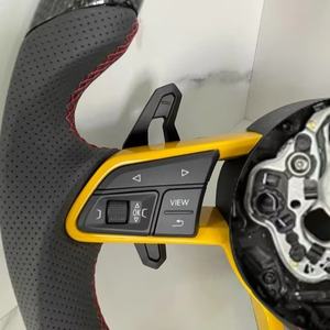 Volante de cuero de fibra de carbono para <span class=keywords><strong>Audi</strong></span> R8 Tt Mk2 Mk3 B8 RS TTS Ttrs <span class=keywords><strong>Rs3</strong></span> Rs6 RS4 RS5 RS7 A3 D3 A4 A5 A6 C6 A7 A8 Q3 Q5 Q7 - Product Image 5