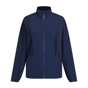 Dark Blue Windproof Jacket With Inner Liner Winter Workwear Mid Length Solid Color Contrast - Product Image 1