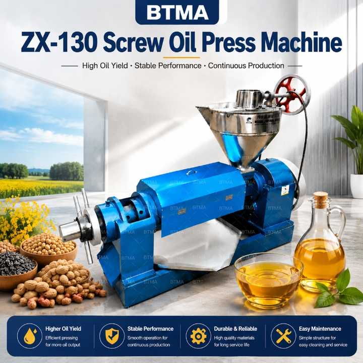 ZX-130 Oil Press for Bulk Oil Processing in Agro-Industrial Use