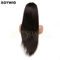 Stok 24 "coklat tua 100% rambut manusia Remy India harga pabrik murah datang dalam semalam Wig renda depan lurus halus