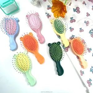 AWK Hot Selling Candy Color Mini Cute Cartoon Kids Airbag Combs Portable Massage Air Cushion Hair Brush For Wet Dry Hair